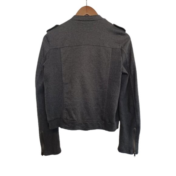 LOVE TREE Gray Cotton Blend Stretch Moto Neutral Jacket Women's Medium Coat Top - Picture 3 of 12